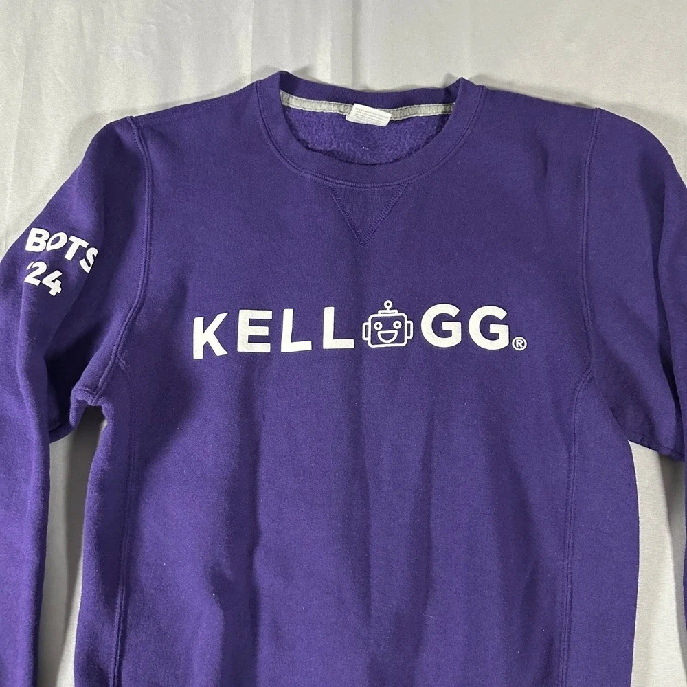 Russell Athletic Mens Small‎ Sweatshirt Kellogg Robot Purple BOTS 24